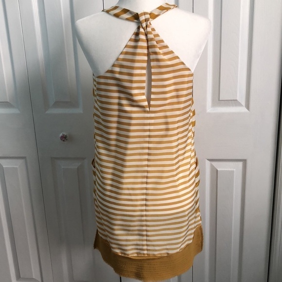 Esley Gold White Striped Summer Sundress Size Small - Picture 3 of 11